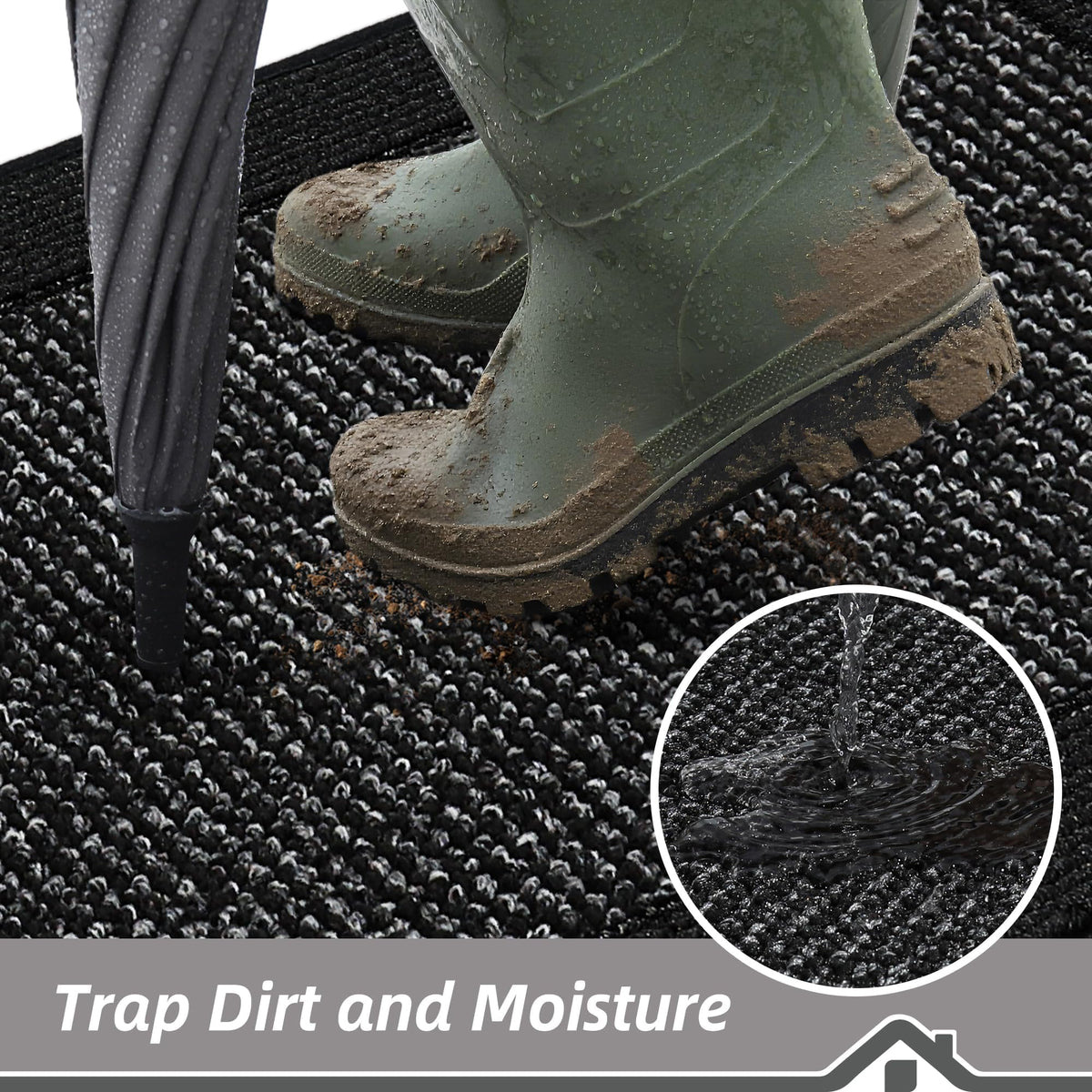BEQHAUSE washable door mat ready for cold-water cleaning and reuse.