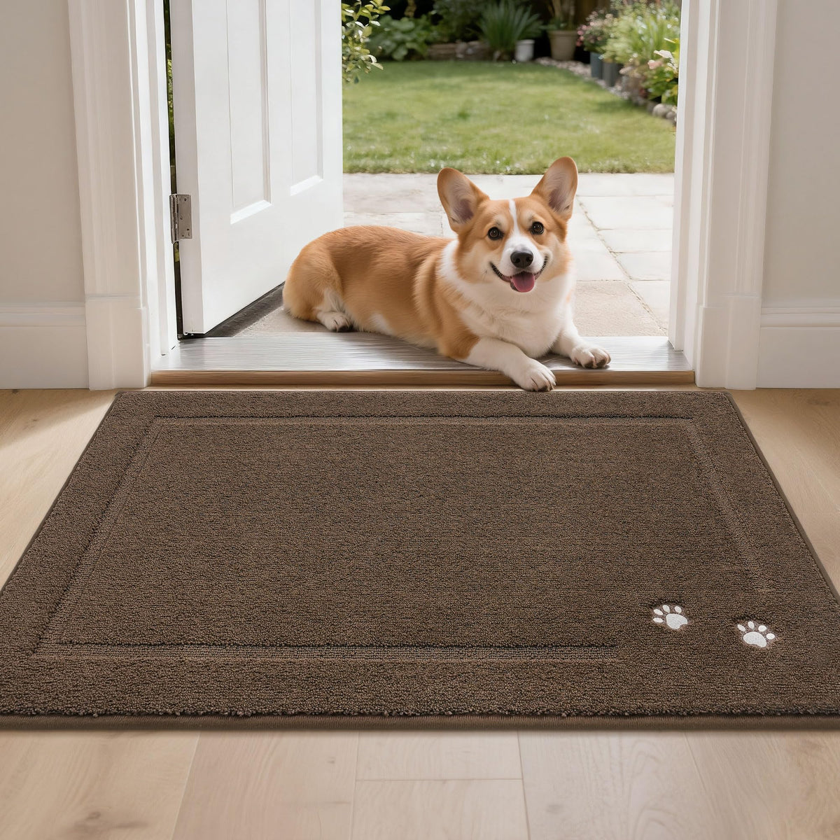 BEQHAUSE dog door mat mud-trap captures dirt and moisture at the entry