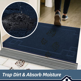 BEQHAUSE dog door mat handles paws and muddy footwear with ease.