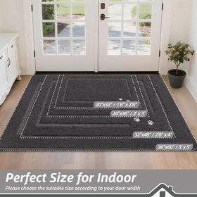 BEQHAUSE soft non-slip mat offers comfortable footing for pets at the doorway.
