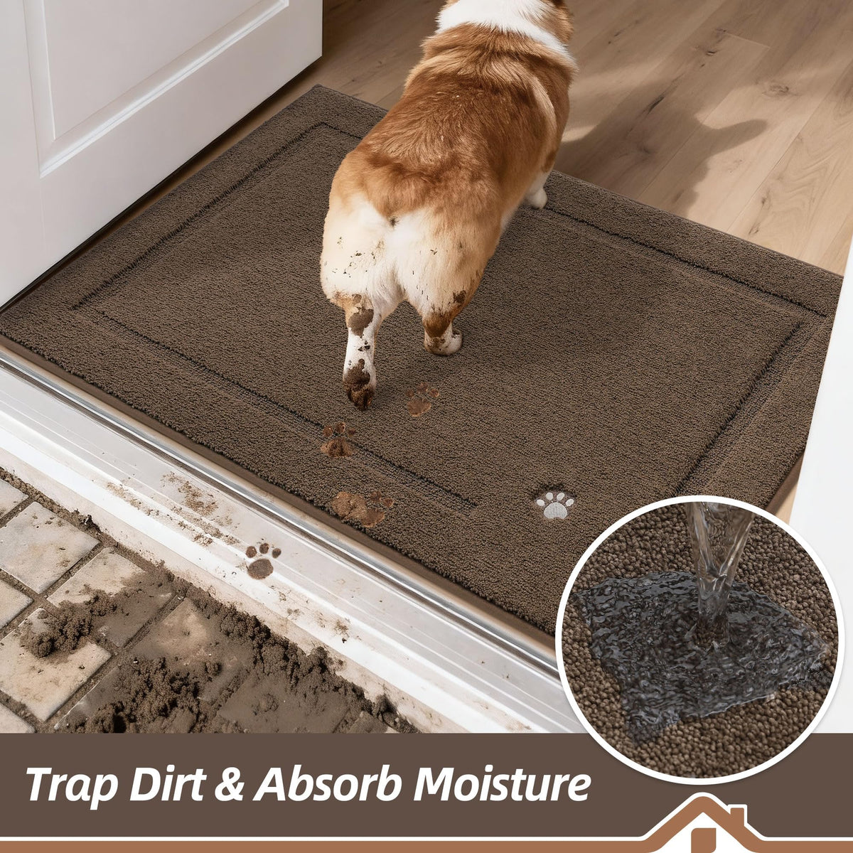 Soft polyester surface and non-slip backing keep paws comfortable and mat secure.