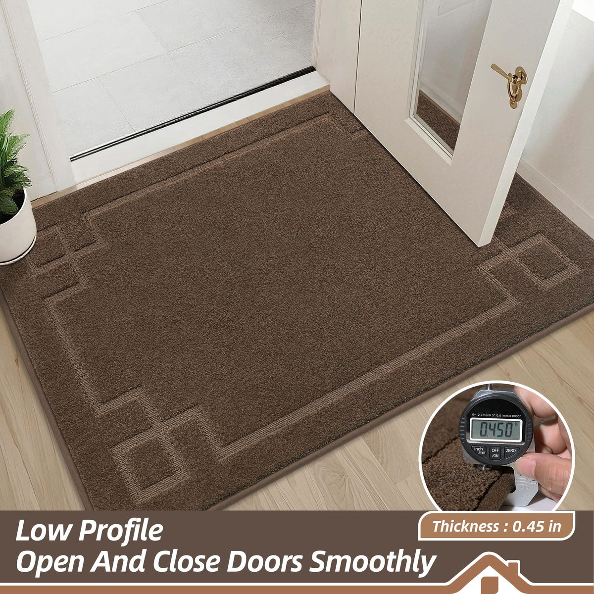 BEQHAUSE door mat machine-washable surface stays vibrant after many washes