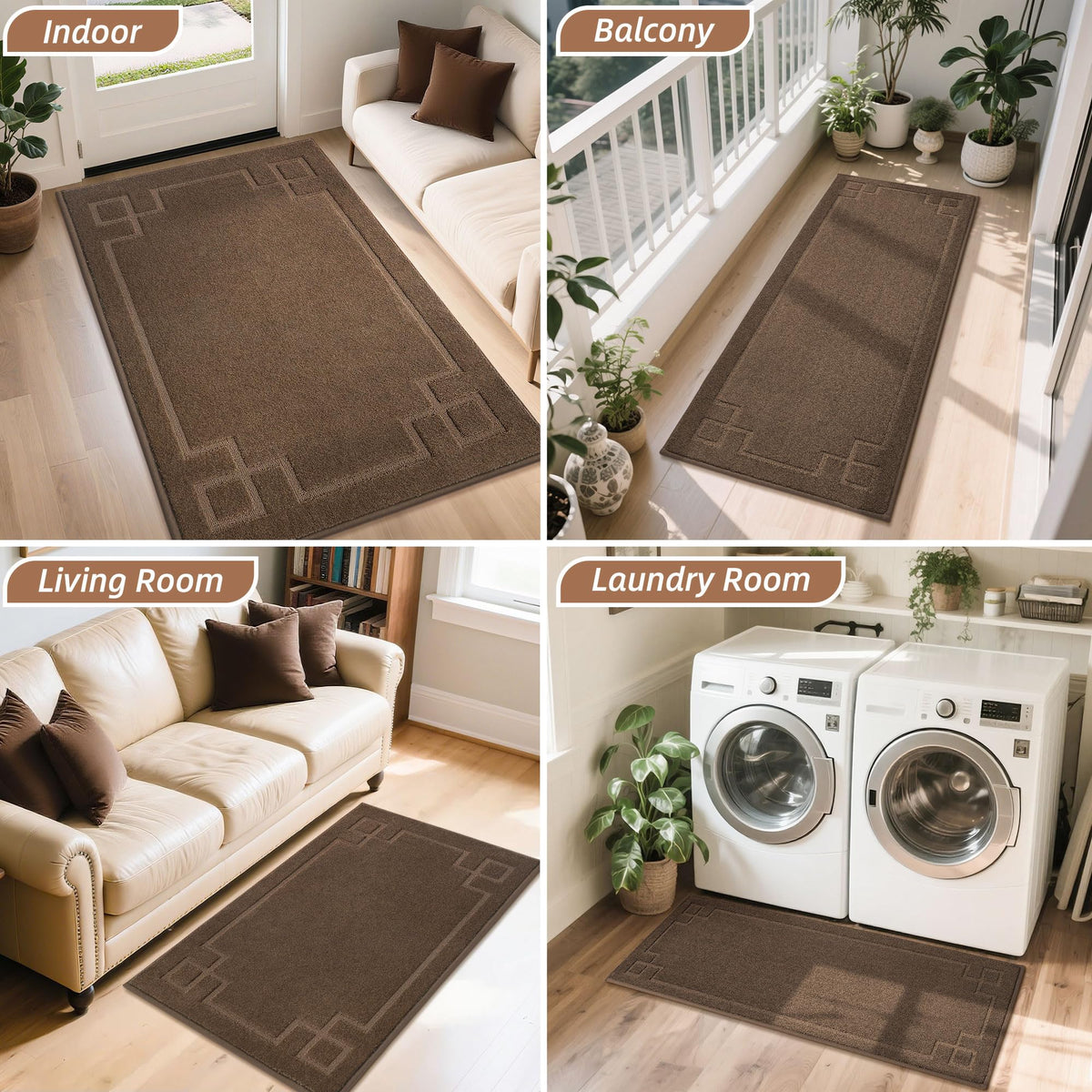 BEQHAUSE door mat absorbs moisture and scrapes grime at the threshold