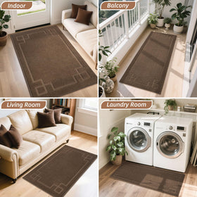 BEQHAUSE door mat absorbs moisture and scrapes grime at the threshold