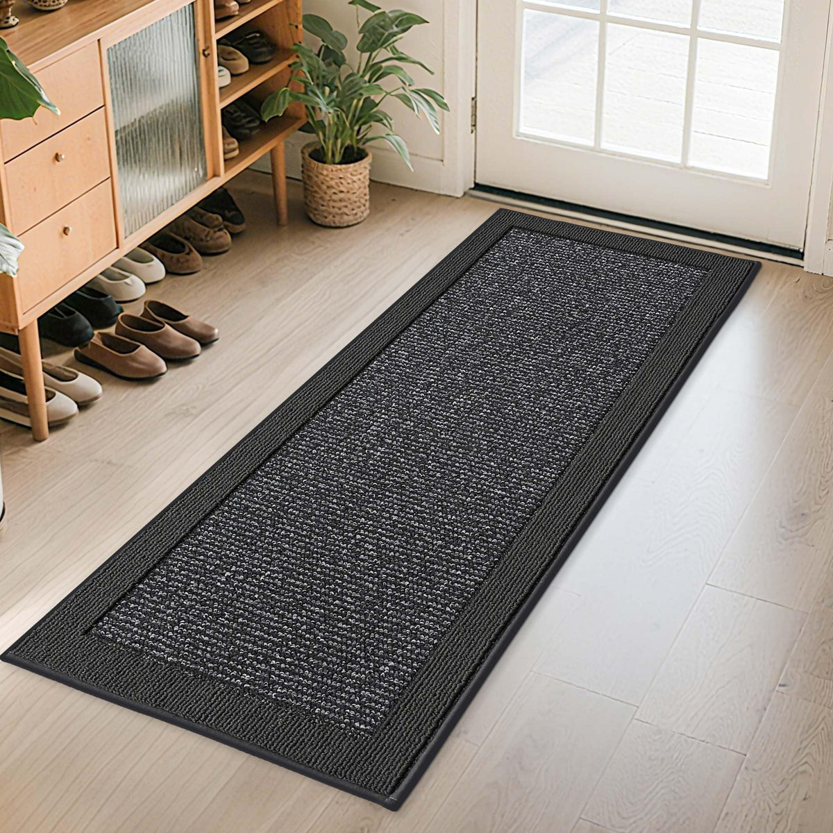 BEQHAUSE front-door mat traps dirt and moisture for a cleaner entryway.