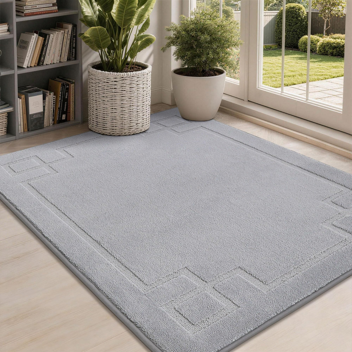 BEQHAUSE door mat dense polyester fibers trap dirt and moisture at the entry