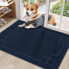 BEQHAUSE door mat with absorbent surface traps moisture and dirt at the entry.