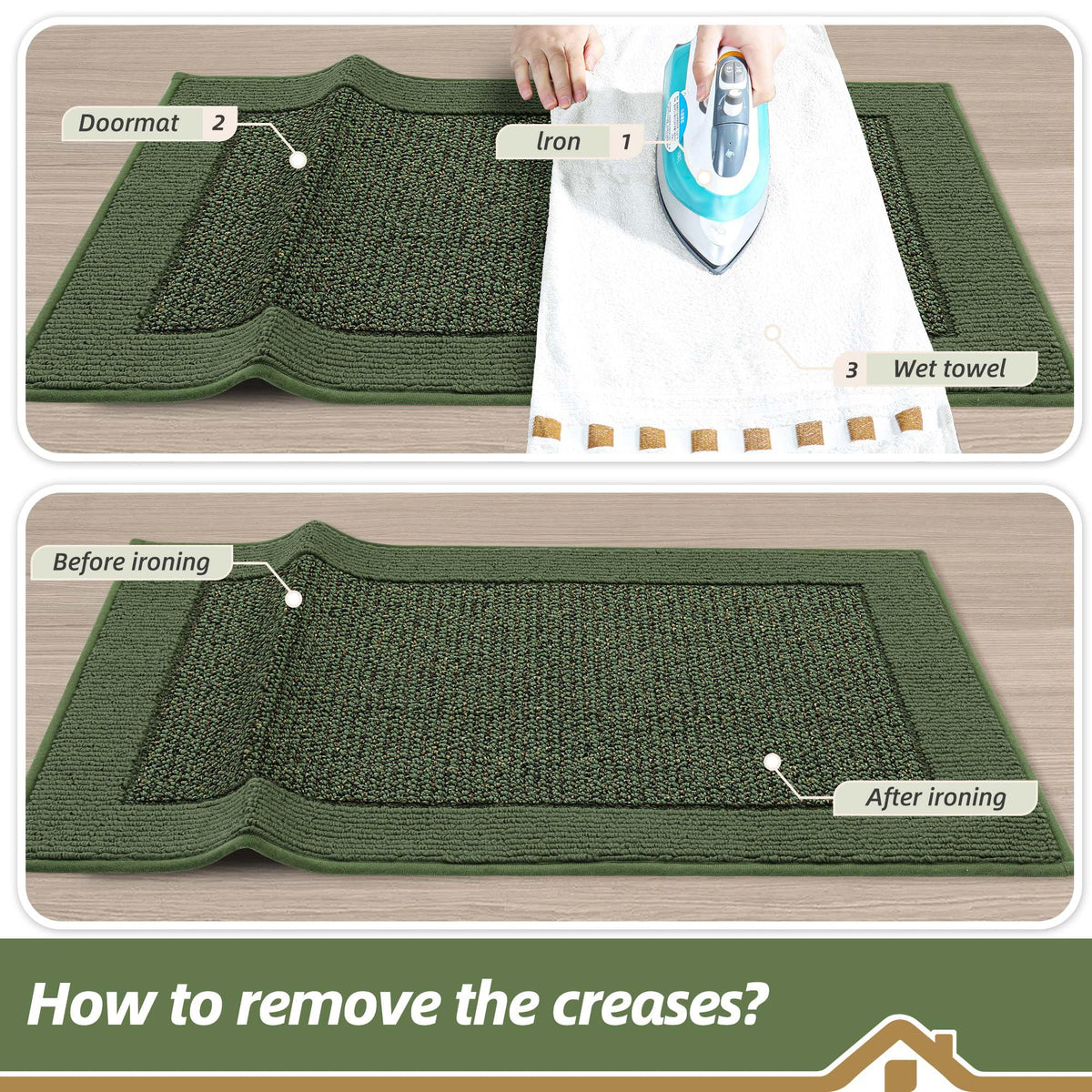 Durable polypropylene fibers on BEQHAUSE mat help keep floors dry.
