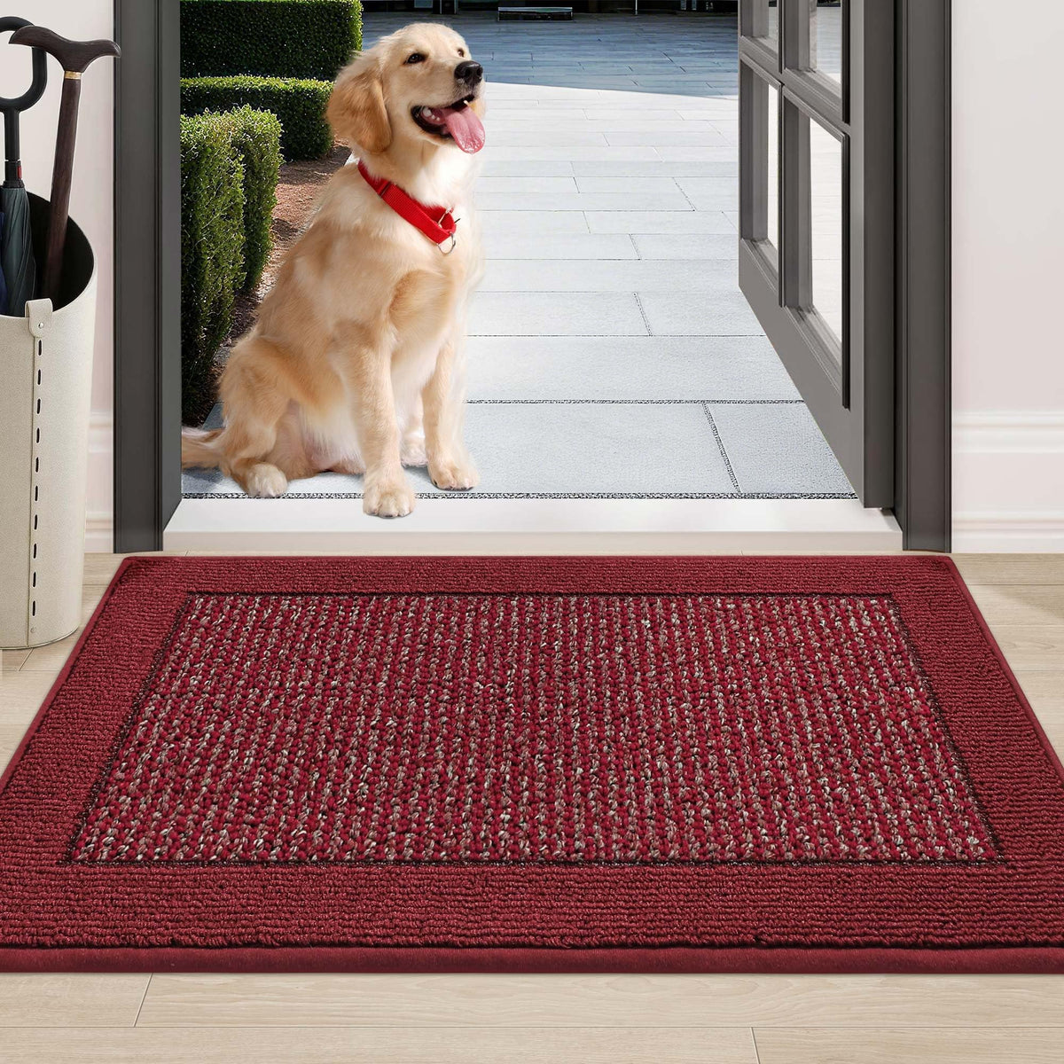 BEQHAUSE door mat dirt-scrape action captures dirt at the entry