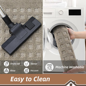 BEQHAUSE door mat captures dirt when shoes are muddy.