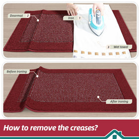 BEQHAUSE door mat for front and back doors in red