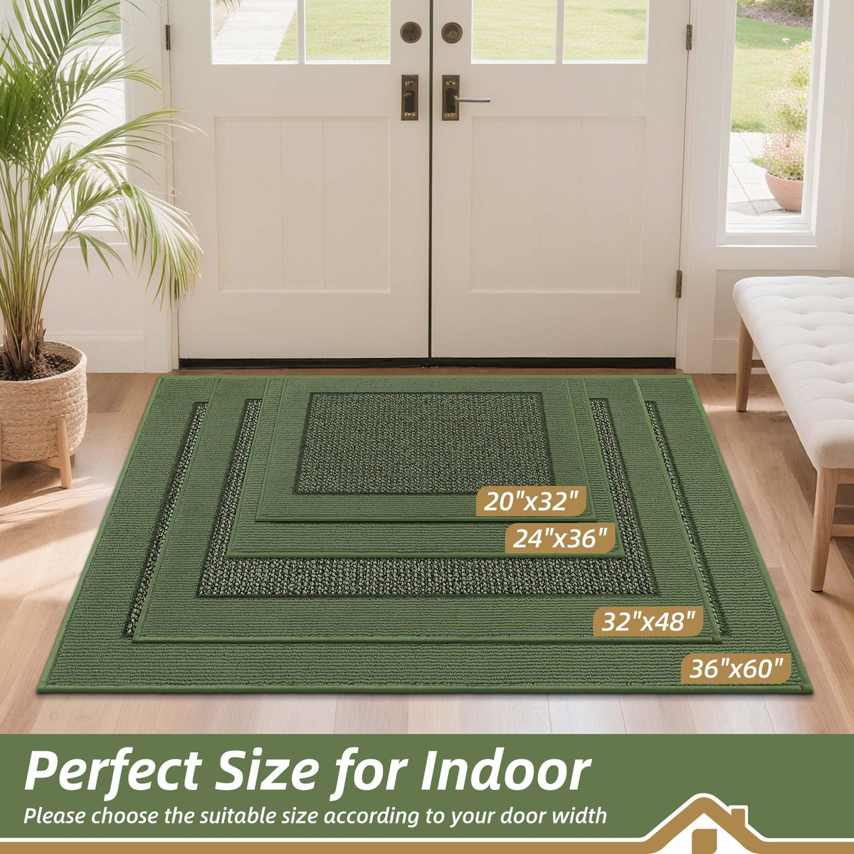 Beqhause mat low-profile design prevents door snag.