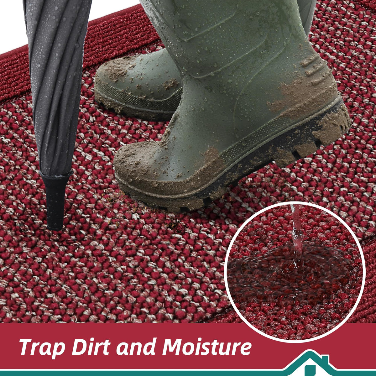 BEQHAUSE door mat low-profile design fits under doors