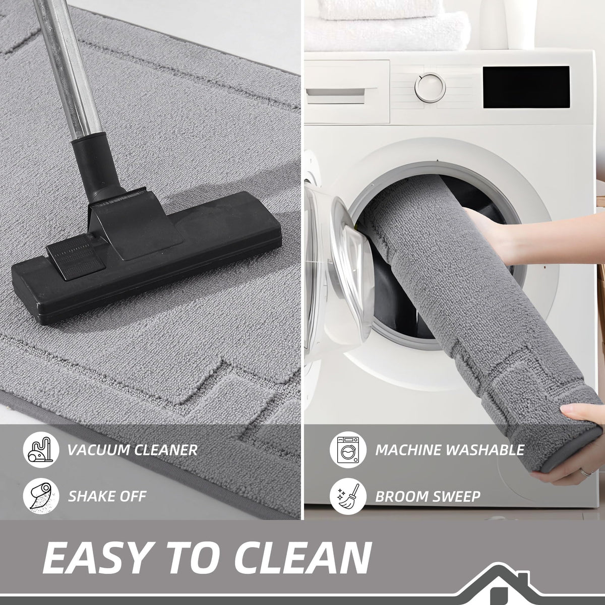 BEQHAUSE door mat machine-washable for simple maintenance