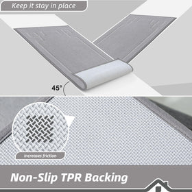 BEQHAUSE door mat non-slip backing keeps rug in place on dry floors