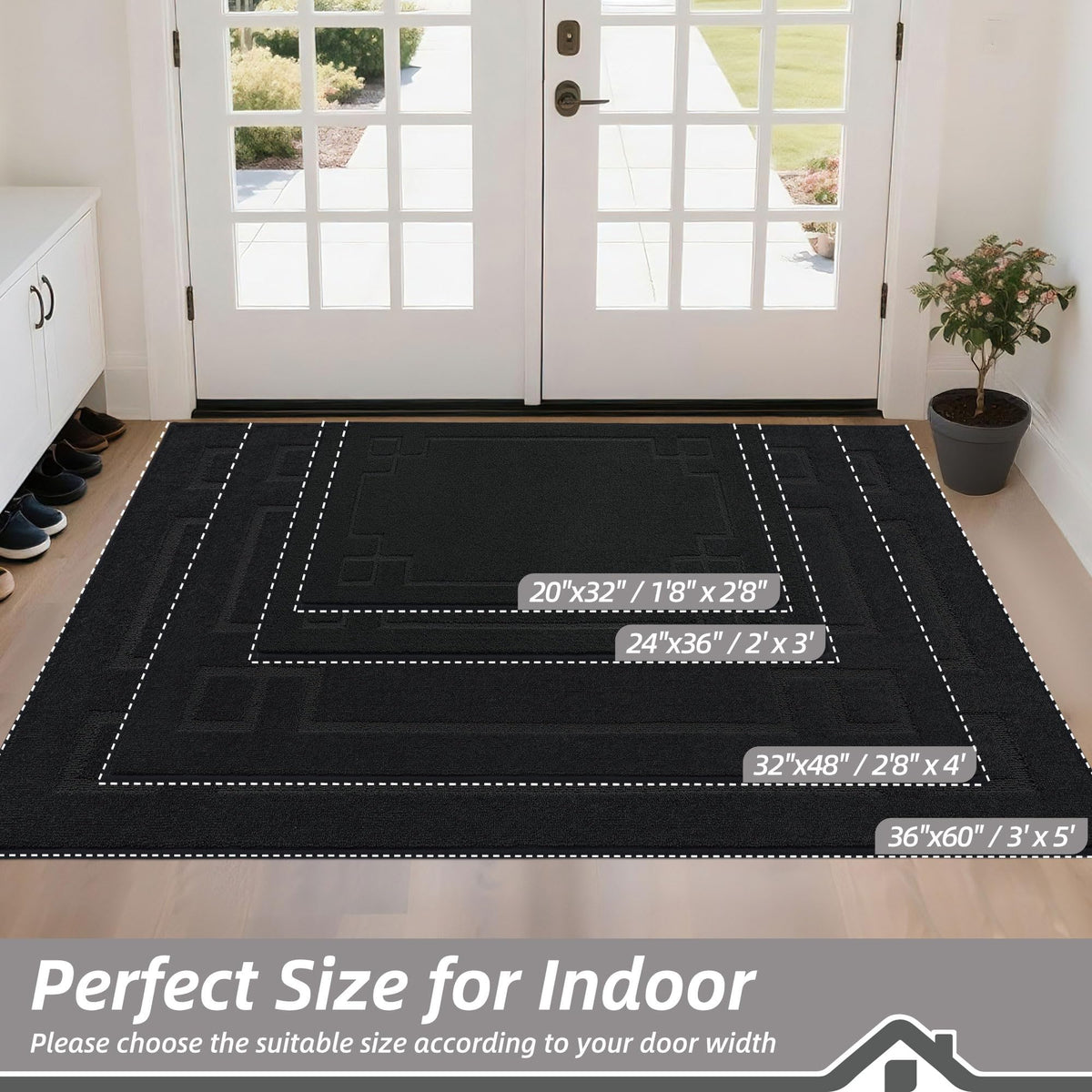 BEQHAUSE non-slip backing image proving stable placement on dry floors