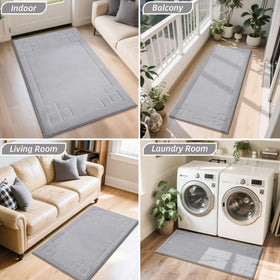 BEQHAUSE door mat protects floors from mud and paw prints daily