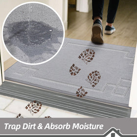 BEQHAUSE door mat close-up shows stain-resistant fabric for daily use