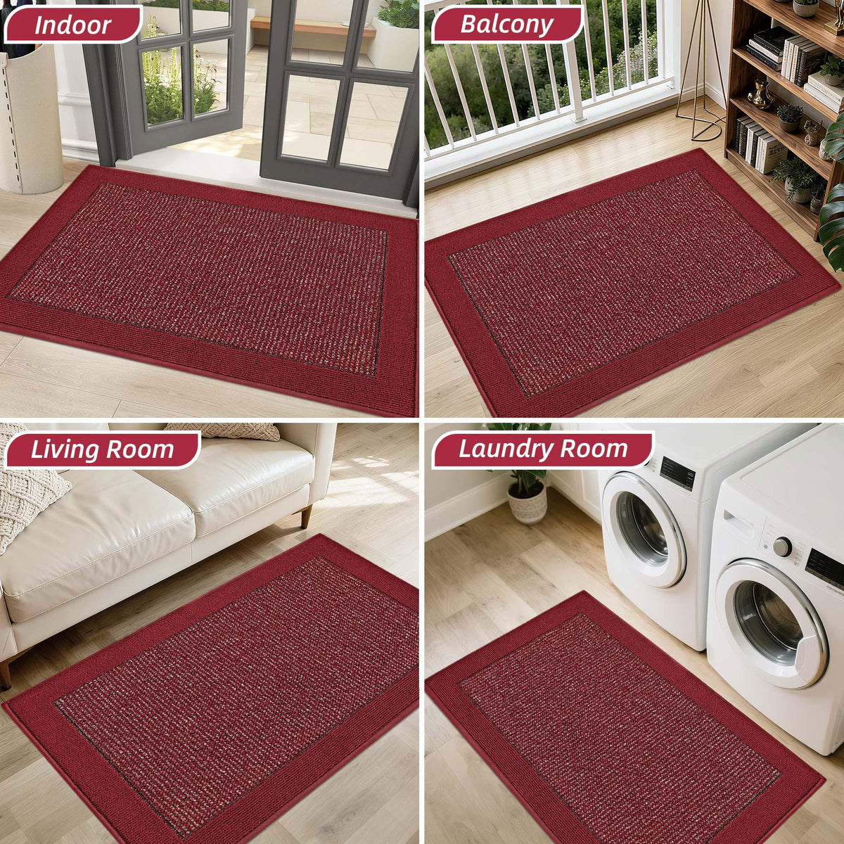 BEQHAUSE door mat stain-resistant surface stays vibrant
