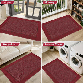 BEQHAUSE washable red mat easy to clean and maintain