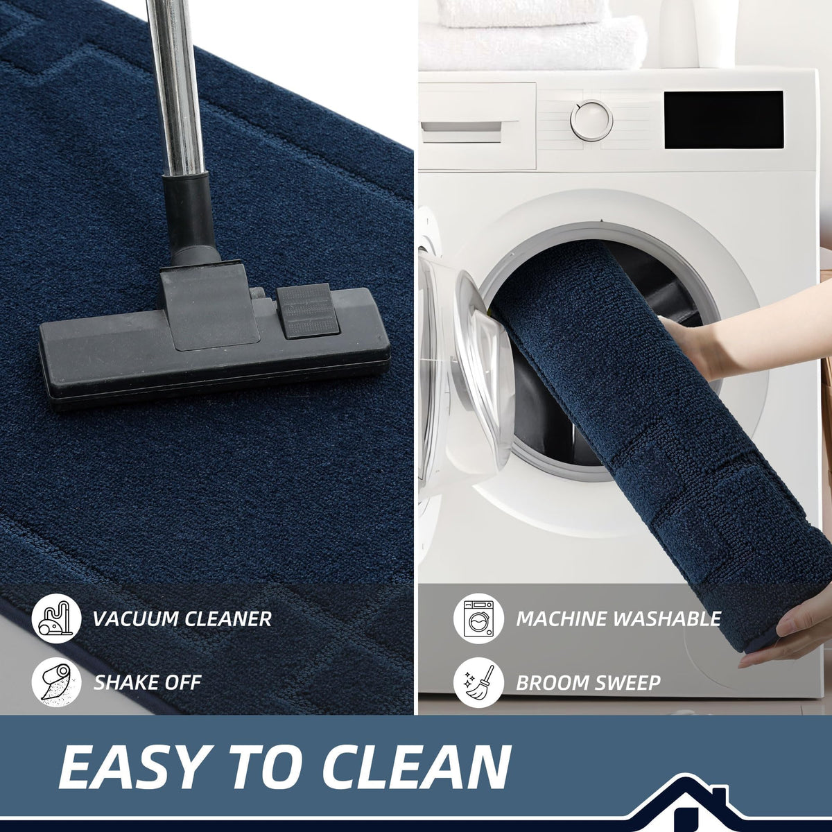BEQHAUSE front-entry mat features reinforced edges for lasting use.