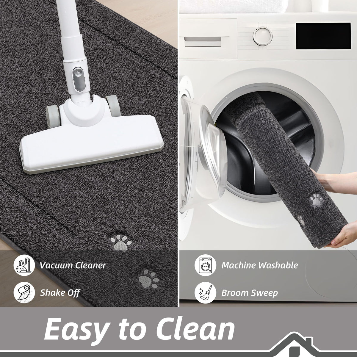BEQHAUSE non-slip backing grips the floor for secure daily use.