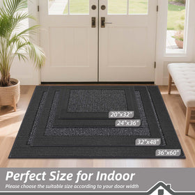 BEQHAUSE front door mat with low-profile design for easy clearance
