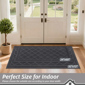 BEQHAUSE geometry-pattern door mat adds style while reducing tracking