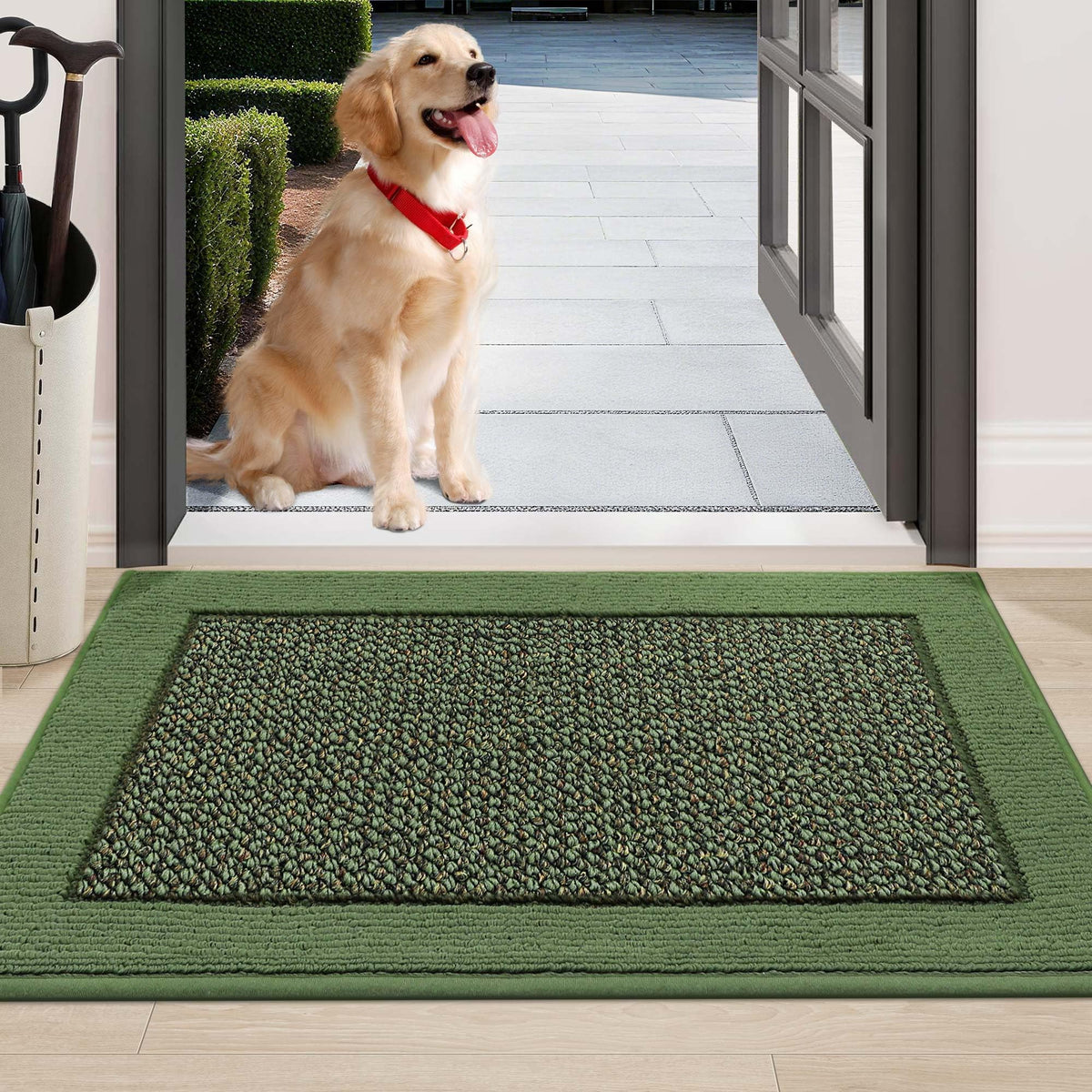 BEQHAUSE indoor door mat with dense yarns traps dirt at the doorstep.