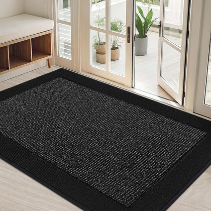 BEQHAUSE indoor door mat 32x48 with non-slip backing keeps entryways clean.