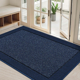 BEQHAUSE indoor door mat with dirt-trap fibers keeps entry floors cleaner.