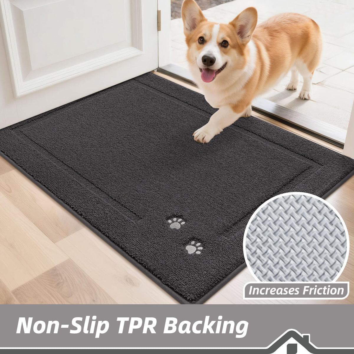BEQHAUSE washable mat cleans easily with shake, vacuum, or machine wash.