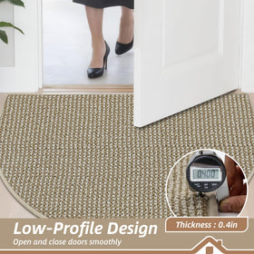 BEQHAUSE Light beige mat blends with any décor and hides minor dirt