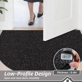 Beqhause low-profile mat fits under doors without snagging