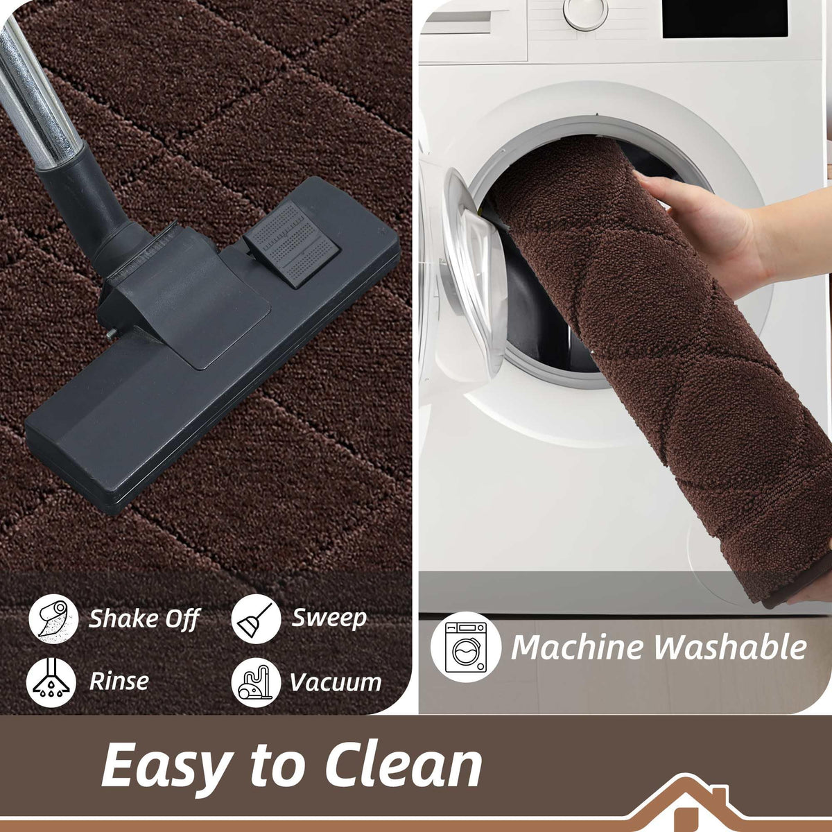 BEQHAUSE Dirt Trapper mat is machine washable for busy homes.