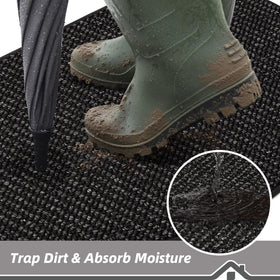 Beqhause mat with non-slip backing stays put on dry floors