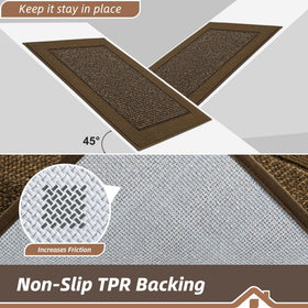BEQHAUSE non-slip backing keeps rug in place on dry floors