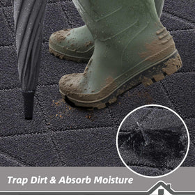 BEQHAUSE non-slip backing keeps mat in place on dry floors
