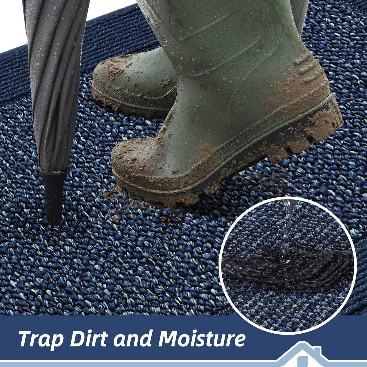 BEQHAUSE non-slip backing keeps the mat steady on dry floors.