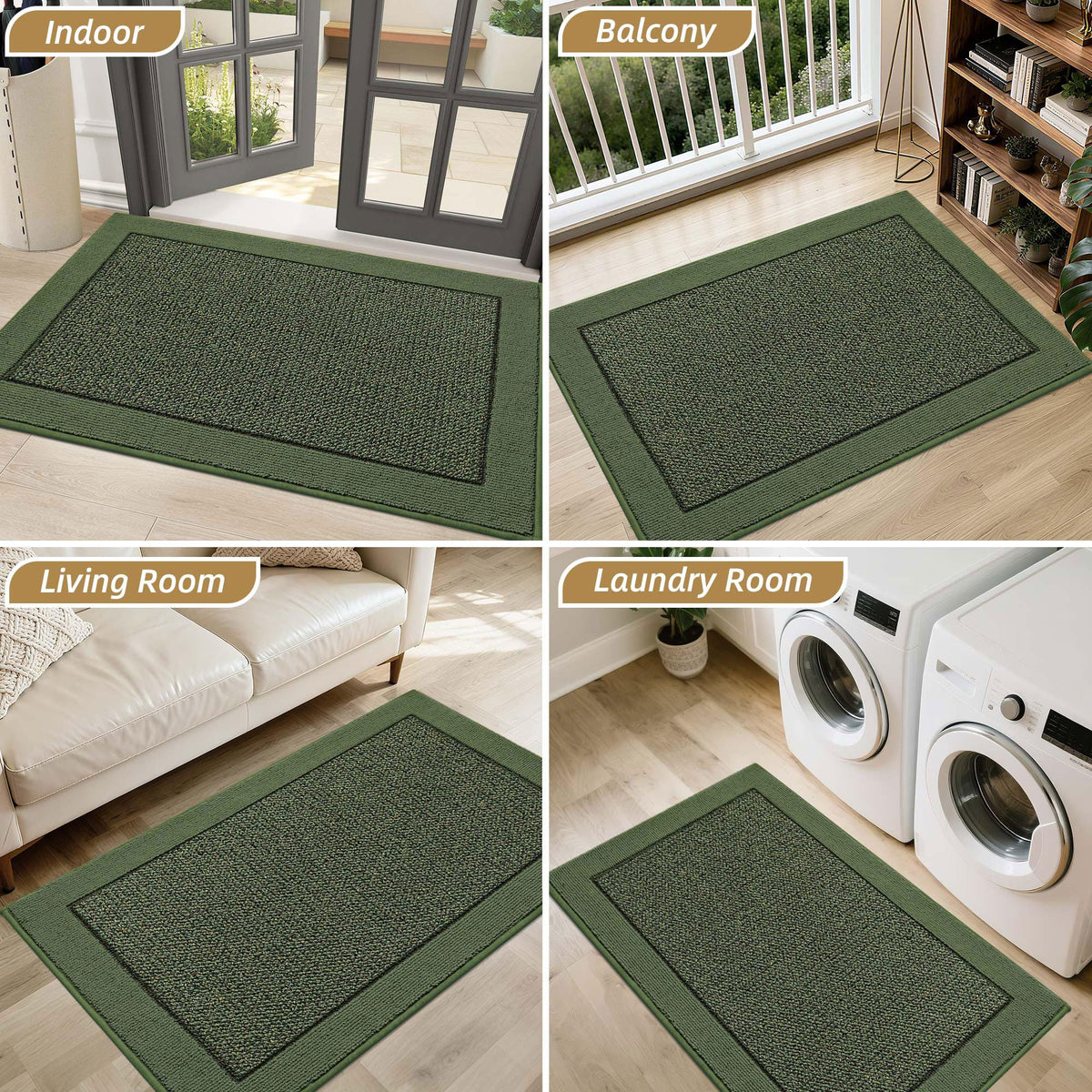 Machine-washable BEQHAUSE mat refreshes with cold-water washing.