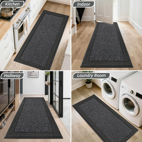 BEQHAUSE non-slip backing keeps the mat stable on dry floors.