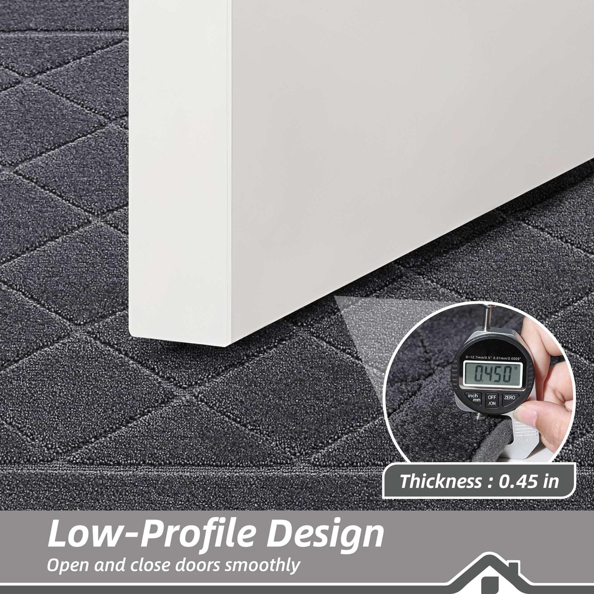 BEQHAUSE washable door mat cleans easily with broom, vacuum, or hose rinse.