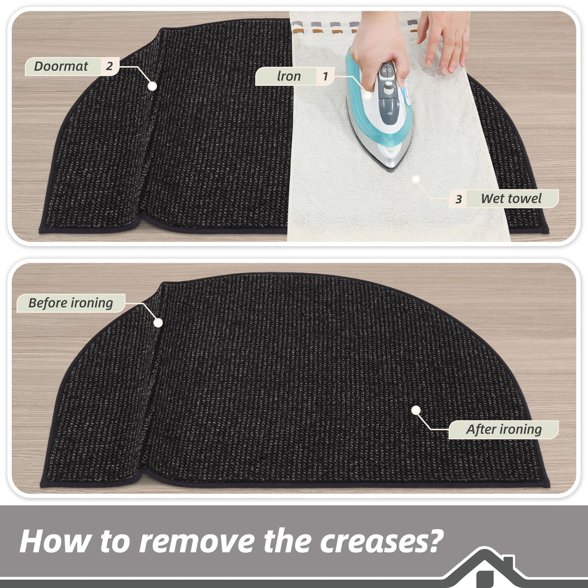 BEQHAUSE Weather-ready mat protects floors from mud.