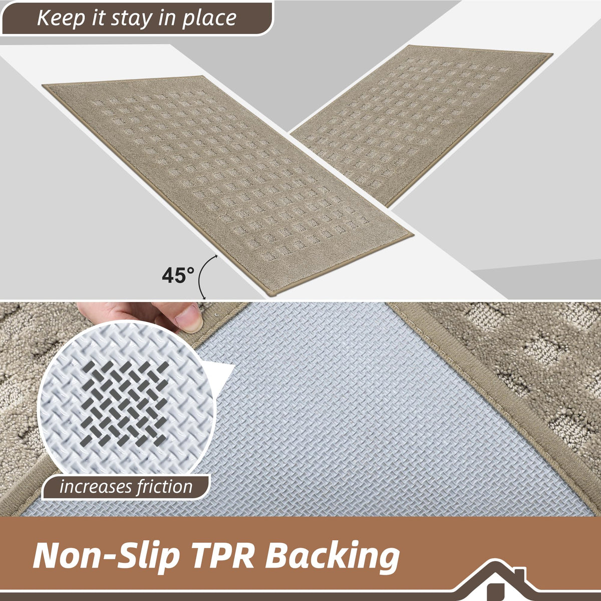BEQHAUSE welcome mat indoors demonstrates dirt-trap performance after muddy paws.