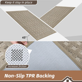BEQHAUSE welcome mat indoors demonstrates dirt-trap performance after muddy paws.