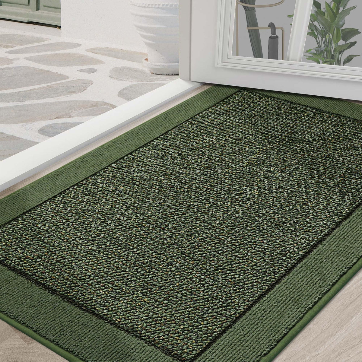 BEQHAUSE indoor door mat 36x60 traps dirt and keeps floors dry.