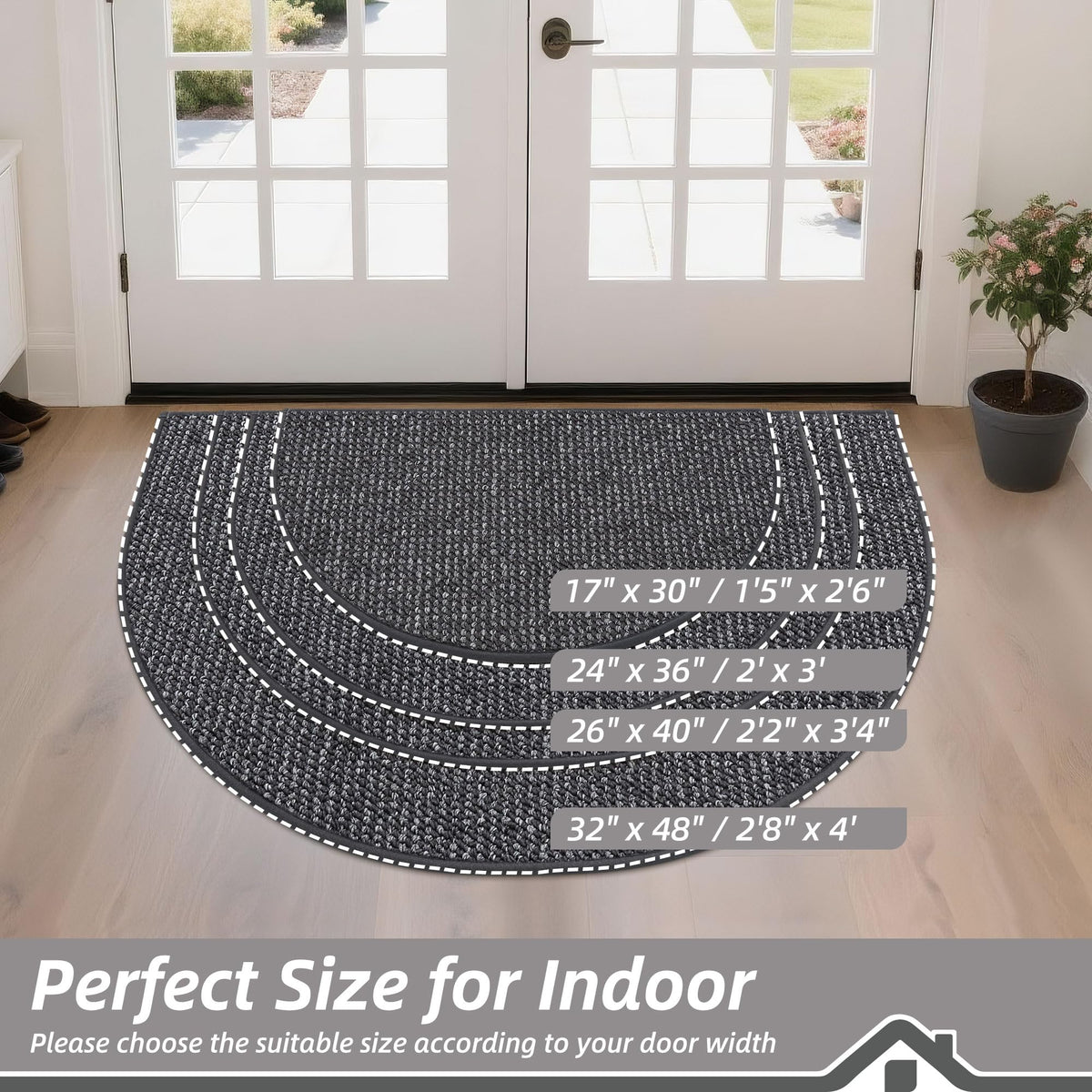 BEQHAUSE mat with non-slip backing stays in place on dry floors