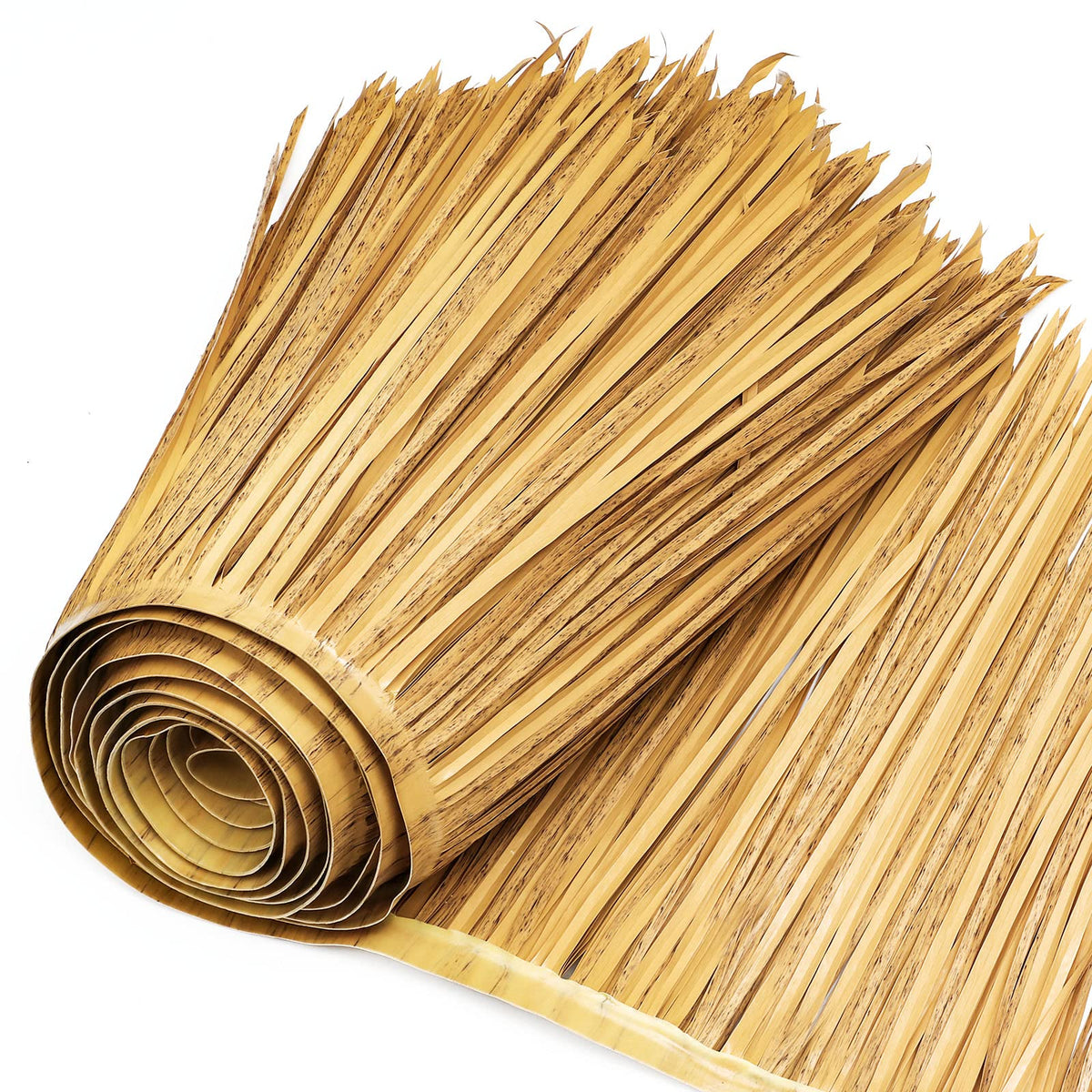 Berlune 16.5ft thatch roof roll ready for patio shade and tropical ambiance.