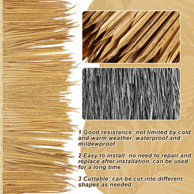Berlune waterproof thatch panels ideal for outdoor roofing.