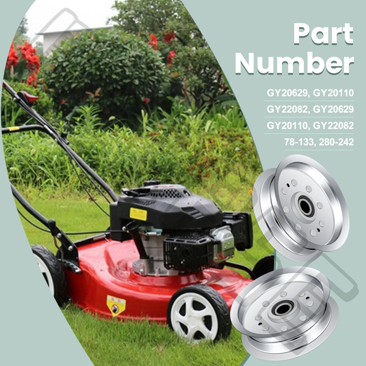 BERPSE idler pulley 280-242 helps compatible MTD Cub Cadet decks run smoothly